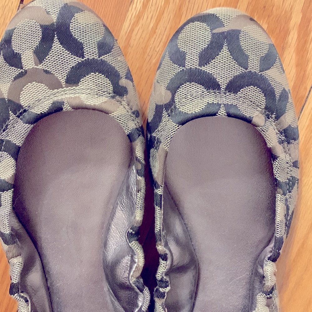 Coach Aly Brown Monogram Ballet Style Flats